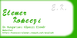 elemer kopeczi business card
