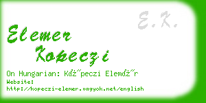 elemer kopeczi business card